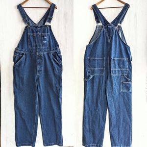 Rural King BRAND men's blue denim carpenter bib overalls size 44 x 32